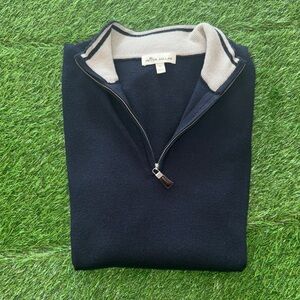 Peter Millar Men's Dark Blue Zip-Up Vest Sweater